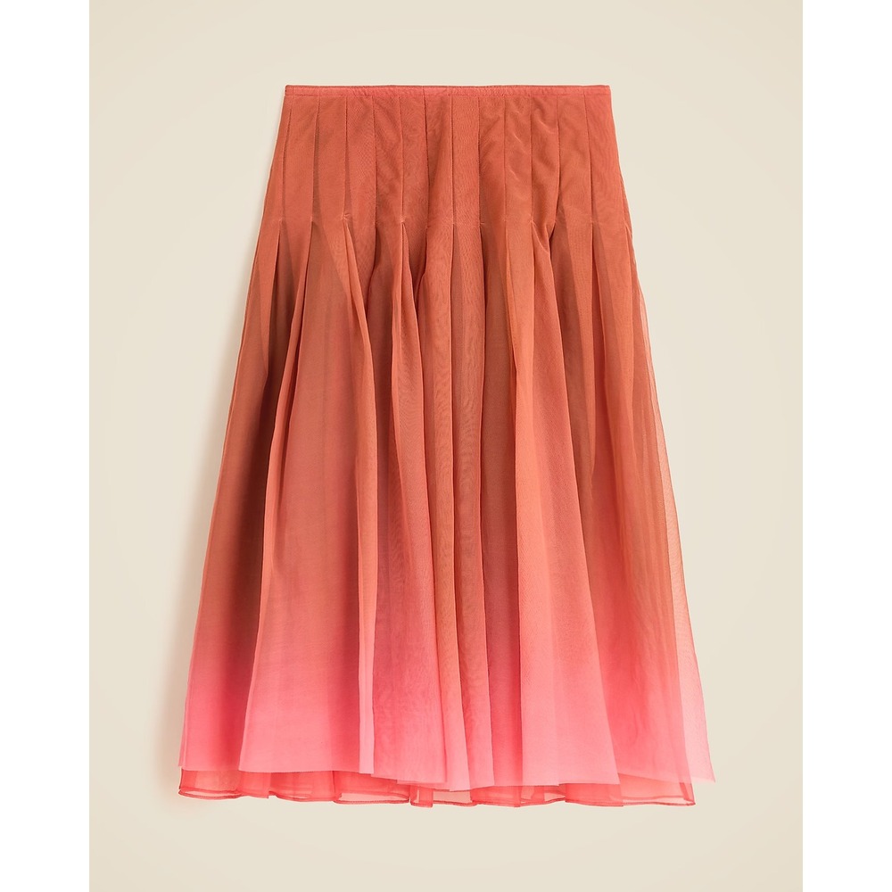 J CREW Collection‎ pleated circle skirt in dip-dyed tulle pink new